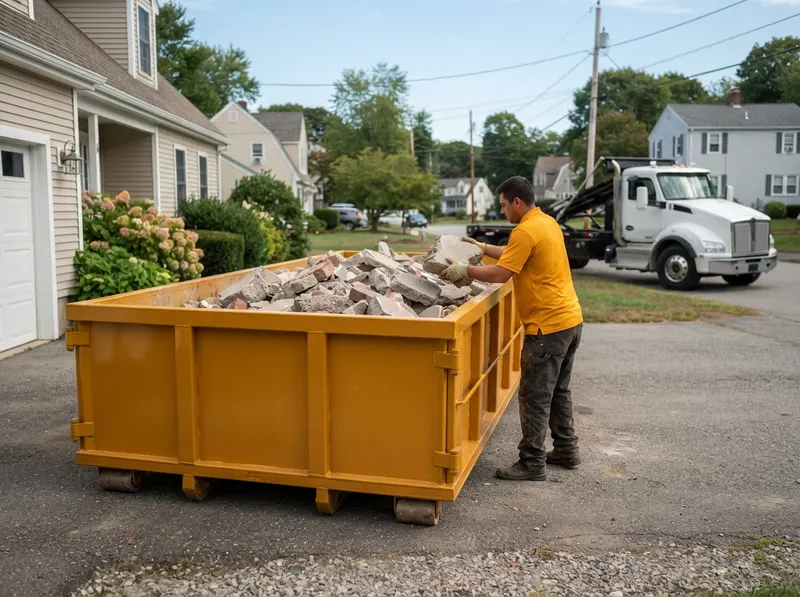 Concrete & Masonry Heavy-Material Dumpster in Springfield, MA